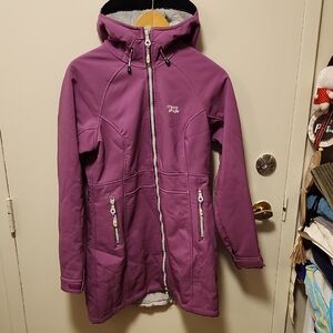 Choco Pie Purple Hooded Softshell Coat